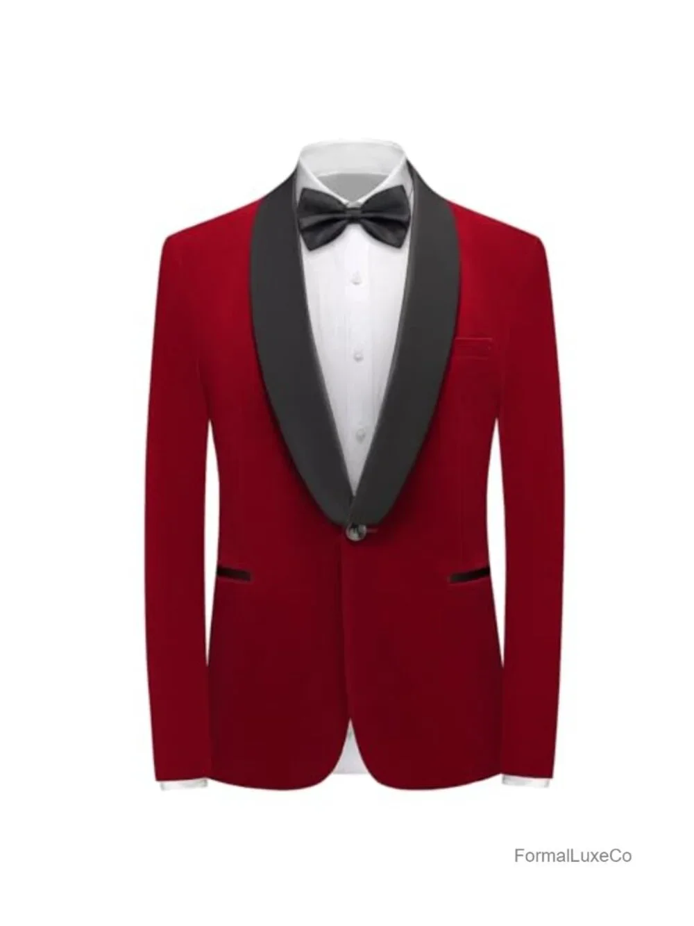 Men's Velvet Tuxedo Blazer Shawl Lapel One Button Slim Fit Suit Jacket for